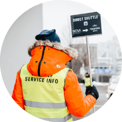 Shuttle-Hostessen & -Hosts