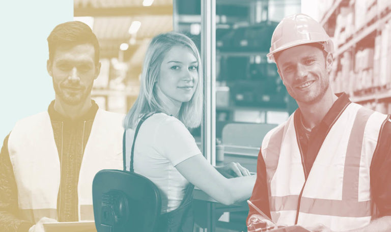 Drei verschiedene Jobtypen dargestellt durch drei Menschen bei der Arbeit